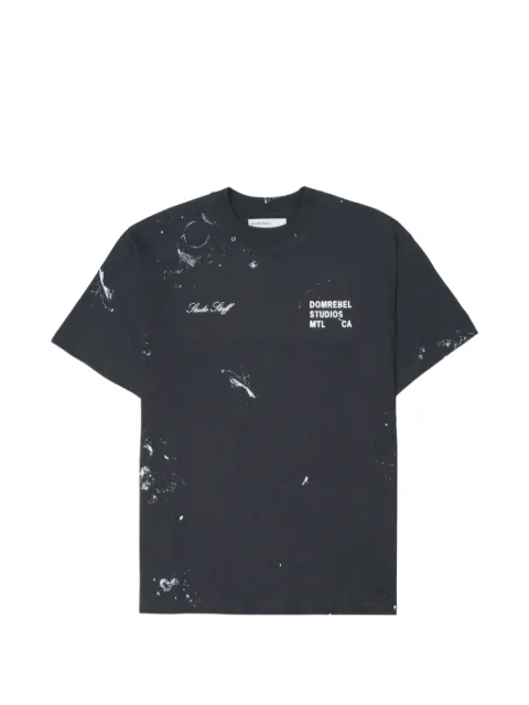 DOMREBEL paint-splatter logo-print T-shirt Black 3386STAFF