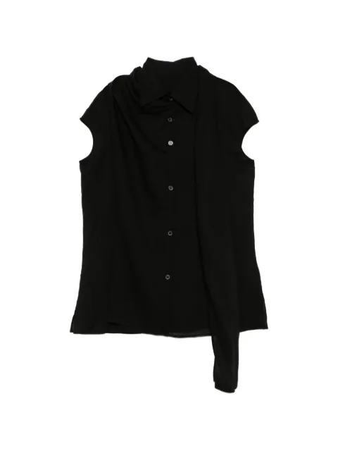 Yohji Yamamoto draped button-up shirt Black FKB6520102
