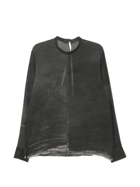Label Under Construction distressed-effect band-collar shirt Grey FSH324IMP