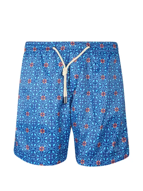 PENINSULA SWIMWEAR Vendicari geometric-print drawstring swim shorts Blue P26SBS002VENDICARIVE01