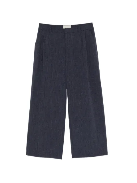 THESTROY pleated wide-leg trousers Blue S26INNO