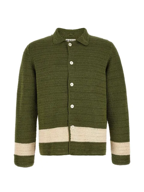 BODE Marsh crochet-knit shirt Green MRS26KT013GREENCREAM
