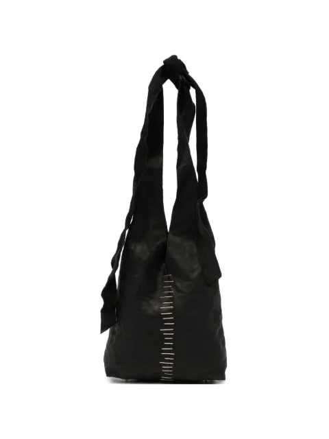 Ma+ staple-detail leather tote bag Black BI1S3SY10
