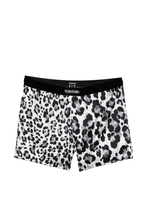TOM FORD leopard-print silk-blend boxers Black T4LETBF40020