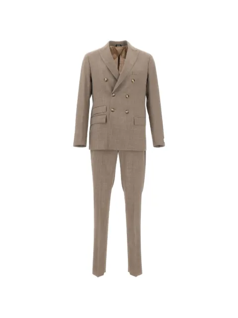 Ungaro double-breasted peak-lapel suit Neutrals U5056A541818