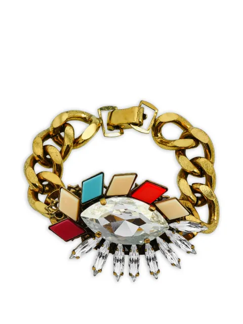 Anton Heunis garnet-embellished curb-link bracelet Gold 72710