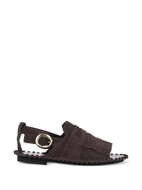 Alexander Hotto fringe-detail buckled sandals Brown 69630