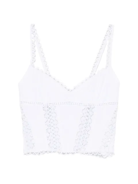 Charo Ruiz Ibiza Poppy guipure-lace corset top White 261102