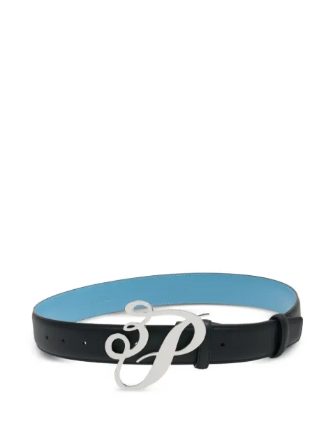 3.PARADIS 3P Cursive logo leather belt Black A002COU520