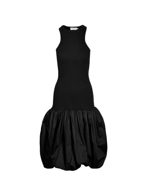Ioana Ciolacu ribbed-knit balloon midi dress Black IC26DR08