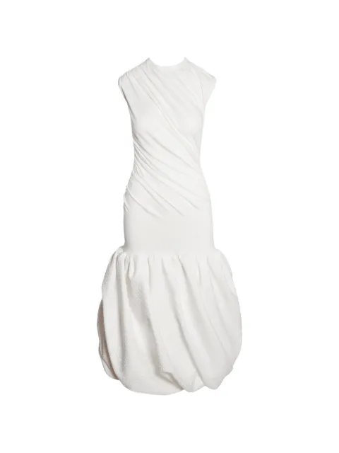 Ioana Ciolacu ripple balloon midi dress White IC26DR12