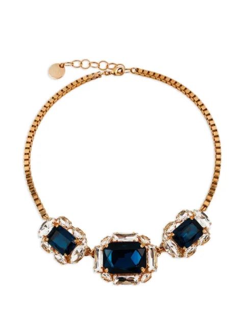 Anton Heunis crystal-embellished box-chain necklace Gold 75248
