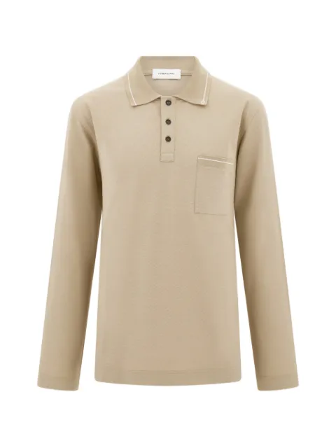 Ferragamo long-sleeved polo shirt Neutrals 795882