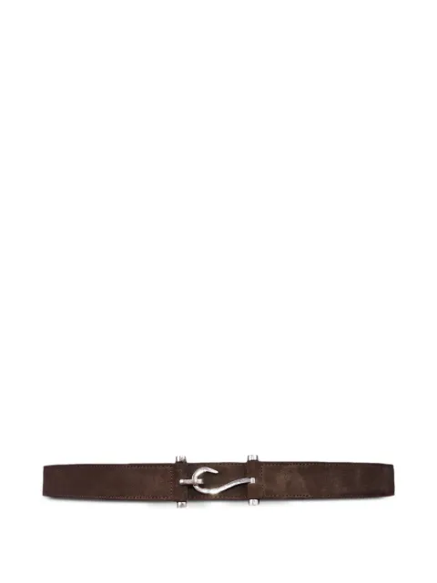 Edhen Milano hook-buckle suede belt Brown COMBELCAMTDM