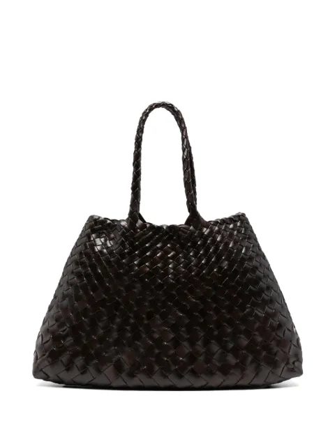 DRAGON DIFFUSION small Santa Croce woven leather tote bag Brown 8893