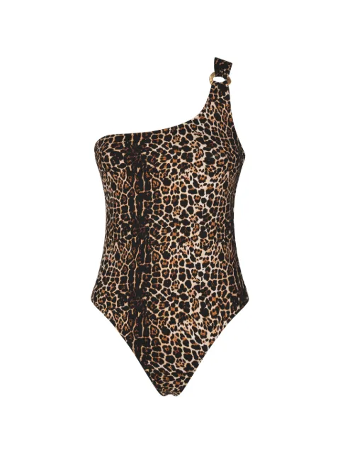 Anjuna leopard-print one-shoulder swimsuit Neutrals C07