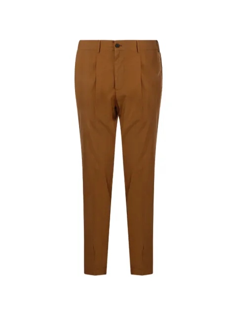 Santaniello pleated elasticated-waistband trousers Brown TCRE3296IRNOEVODP6