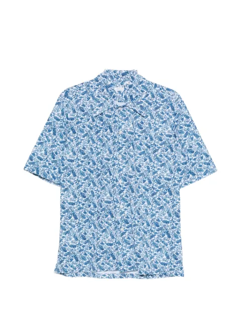 Orian leaf-print short-sleeve shirt Blue BMARMY02AT28