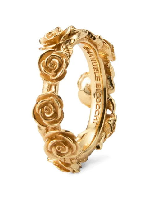 Emanuele Bicocchi rose-detail band ring Gold RSA4G