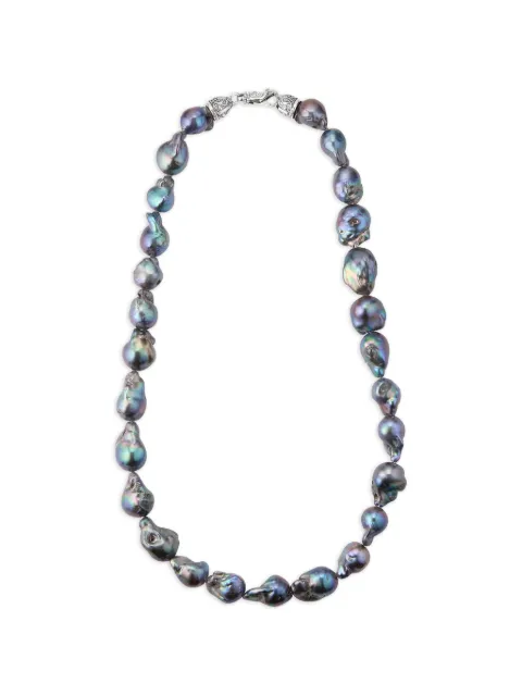 Emanuele Bicocchi oversize black Baroque pearl necklace Silver BBPN1