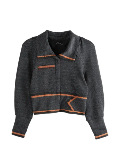 Kiko Kostadinov contrasting-trim cropped jacket Grey KKWSS26J09