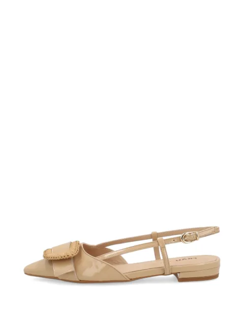 FRAU buckle-detail patent leather slingbacks Neutrals 63K5