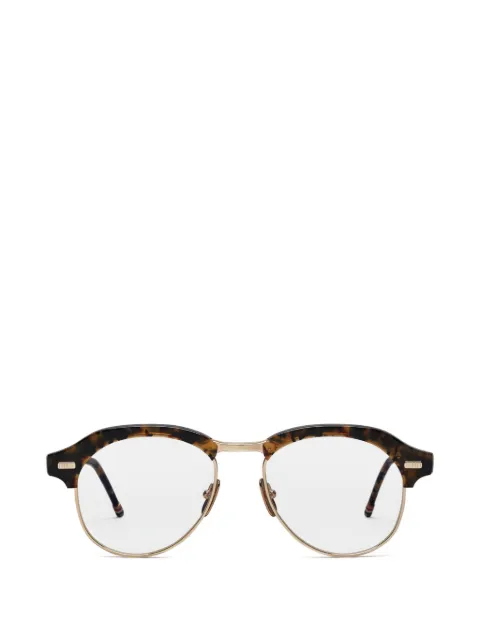 Thom Browne Eyewear tortoiseshell-effect pilot glasses Brown UEO956AG0003