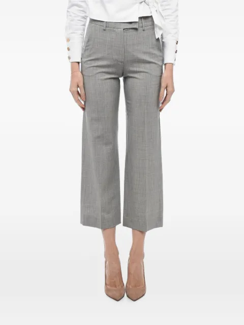 QL2 pressed-crease cropped trousers Grey TEODORA12033