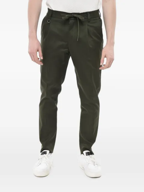 Paolo Pecora Brera drawstring-fastening pleated-detailing trousers Green 24IC1M0B01151835334