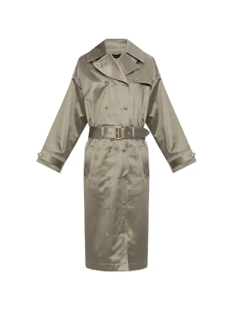 Willy Chavarria double-breasted belted midi dress Green WCDRS0014