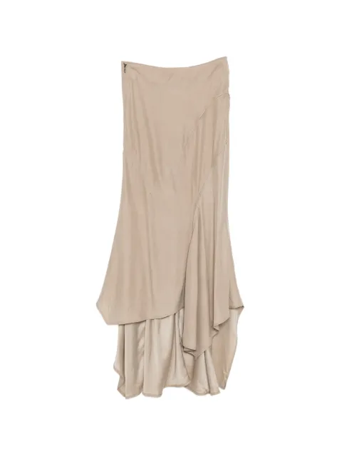 YEHUAFAN draped panelled skirt Brown 1093