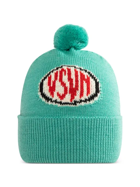 visvim intarsia-logo beanie Green 0126103003007