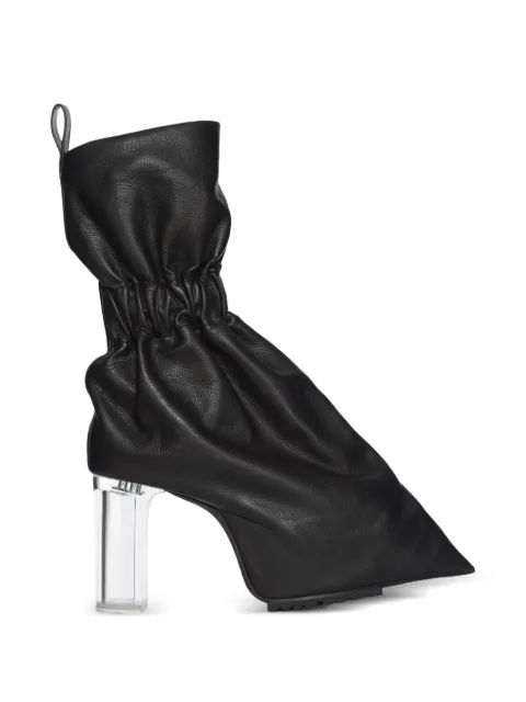 Rick Owens ruched leather ankle boots Black RO01F6844LCN0