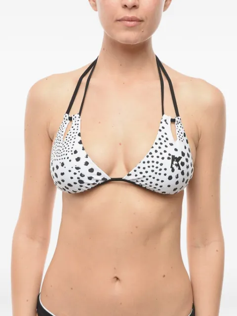 Karl Lagerfeld printed cut-out bikini top White KL22WTP21WHITE