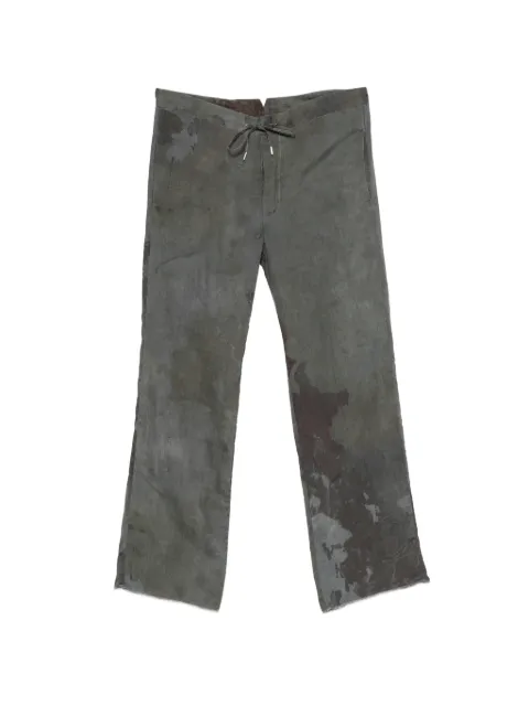 kang drawstring-waist raw-cut trousers Grey MWP017STR