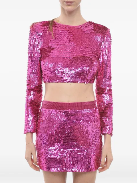 Retrofete Leanne sequin-embellished cropped top Pink PF21
