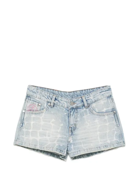 BLUE SKY INN crocodile-effect denim shorts Blue BS2601022