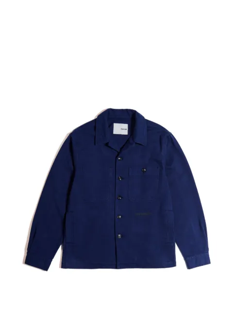 CIARAN x Parallelle logo-embroidered cotton-twill overshirt Blue PC01WT01106