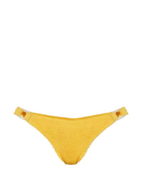 Bond-eye ring-detail crinkle-effect bikini Yellow BOUND415R