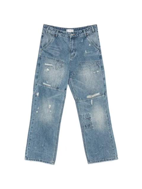 FOUND distressed patchwork jeans Blue FOSS26DP02012