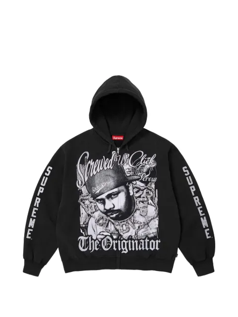 Supreme DJ Screw zip-up hoodie Black SU27355