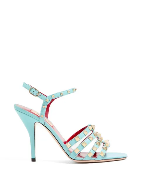 Valentino Garavani Rockstud kidskin sandal 100mm Blue WS0PV5JDW
