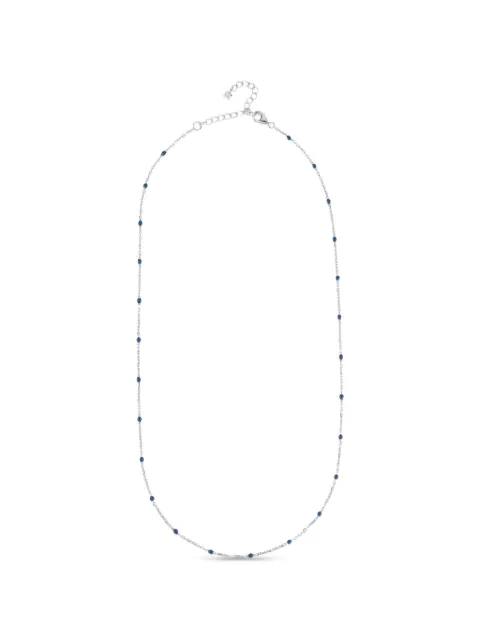 Mateo enamel station chain necklace Silver BLUEENAMELSTATIONCHAINNECKLACE