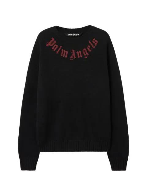 Palm Angels logo-embroidered sweater Black PMHE08BS26KNI0011025