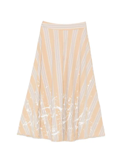 A Tentative Atelier stripe-print paint-splatter skirt Neutrals A2626503A