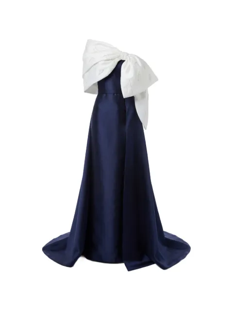 Gattinolli by Marwan bow-bodice bead-embellished gown Blue GA6222