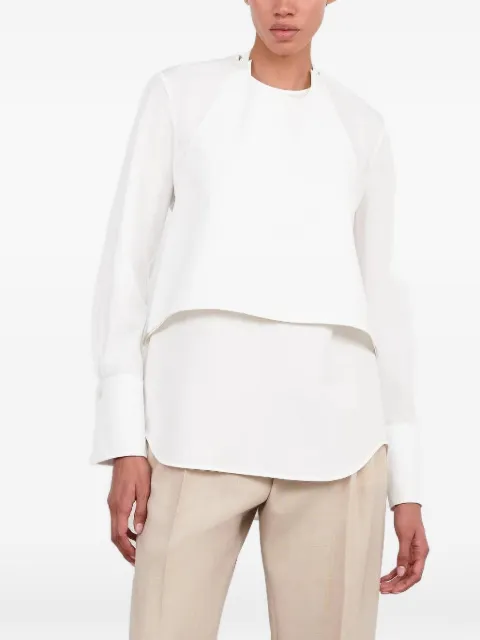 WARDROBE.NYC layered buckle-strap blouse White W1115R20CO