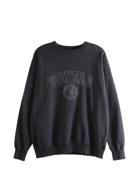 Vowels Faded Collegiate logo-print sweater Black CS014
