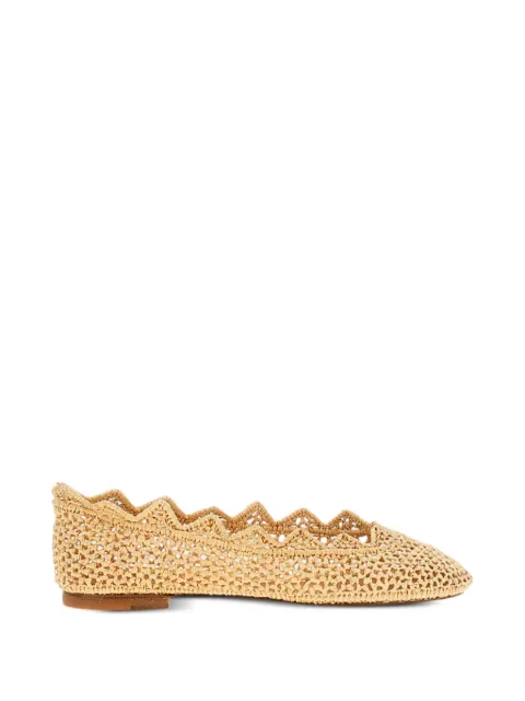 ODISSI Harper scalloped ballet flats Neutrals OD46213A23110
