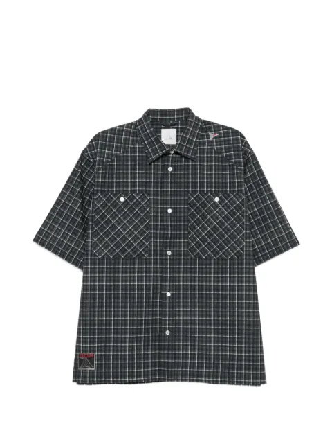 ROA check-print short-sleeve shirt Black YBMW017FA17
